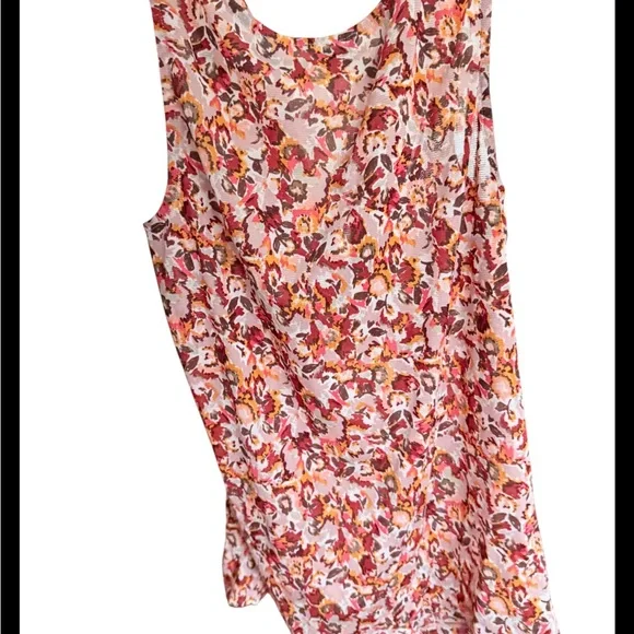Izod Pink Floral Cowl Neck Sleeveless Tank - Picture 3 of 5